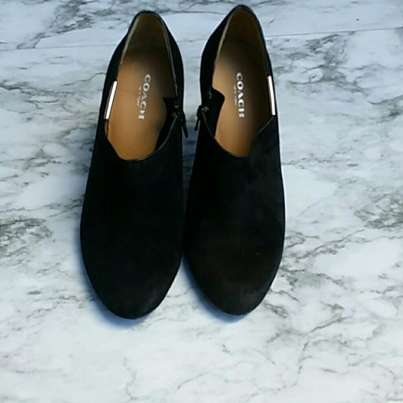 Coach Seneca Black Suede & Python Ankle Booties - Picture 7 of 7